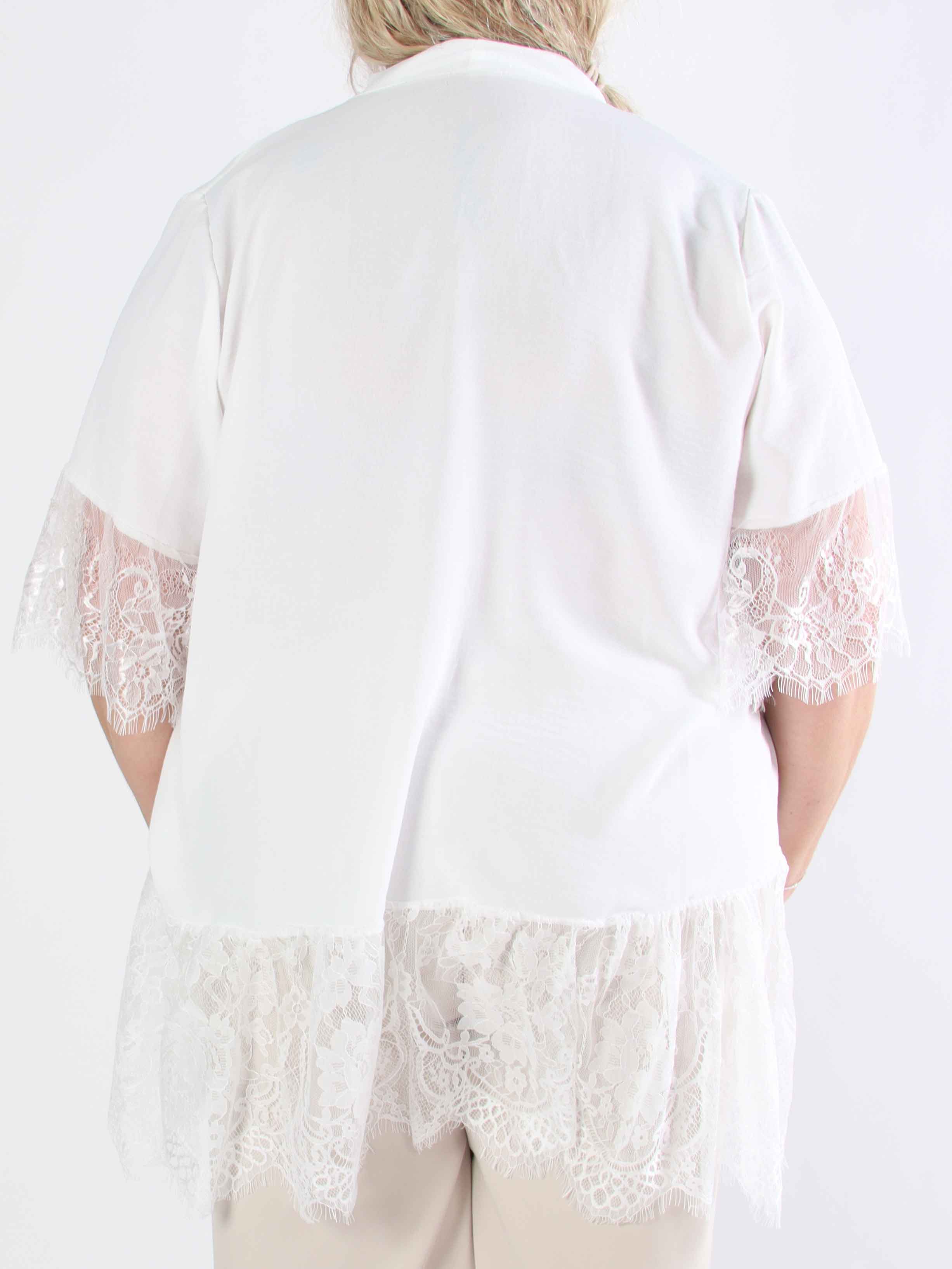 Asta - Plus size tunika i viskose med knapper og flæsekanter